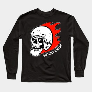 Distinct Riders – Rider 44 - Skull with flames Long Sleeve T-Shirt